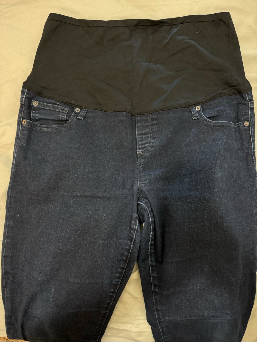 Maternity GAP Baby Boot Jeans with Black Stretch Panel